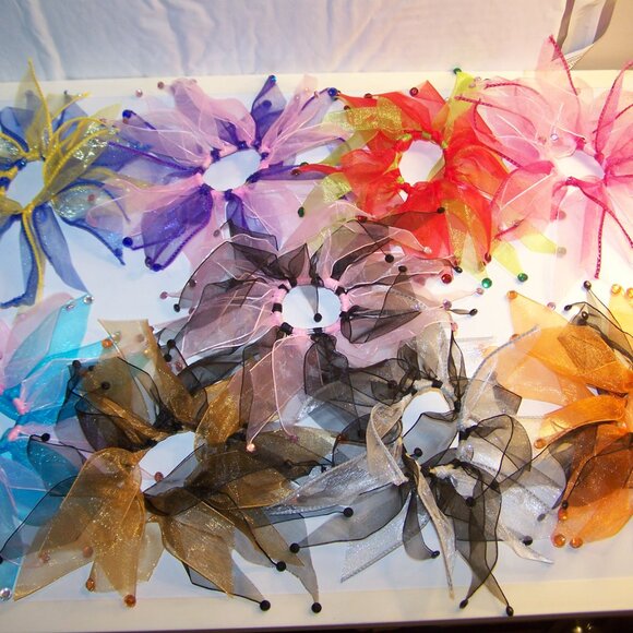 Handmade Sparkle Ponytail Holder Set of 2 - Gold & Black - Picture 2 of 2